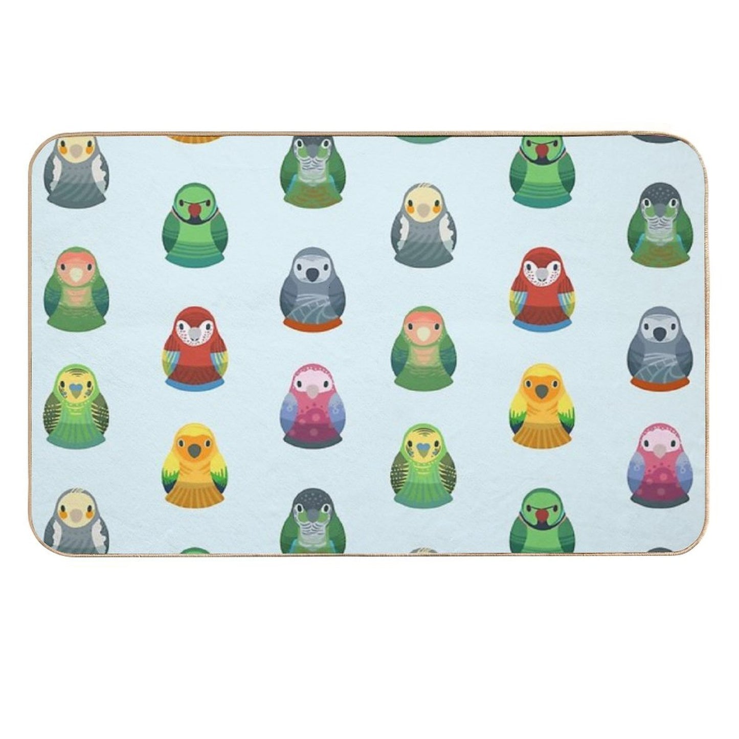 Parrot Nesting Doll Pattern  Easy Maintenance Bath Mat