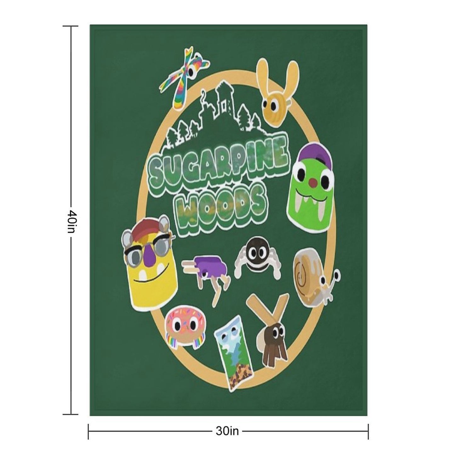 Sugarpine Woods Bugsnax Characters Kinda Bug, Kinda Snack  Bookbag  Bugsnax Snax And Grumpus Multi-functional Throw Blanket