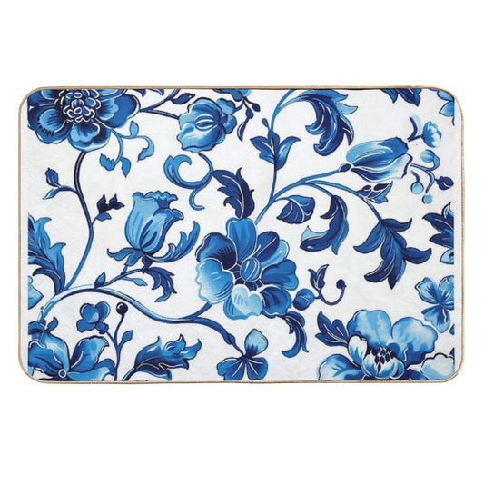 Blue Pattern  Stain-Proof Bath Mat