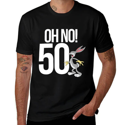 Looney Tunes Bugs Bunny Oh No! 50! 50th Birthday Premium  Tagless Design T-Shirt