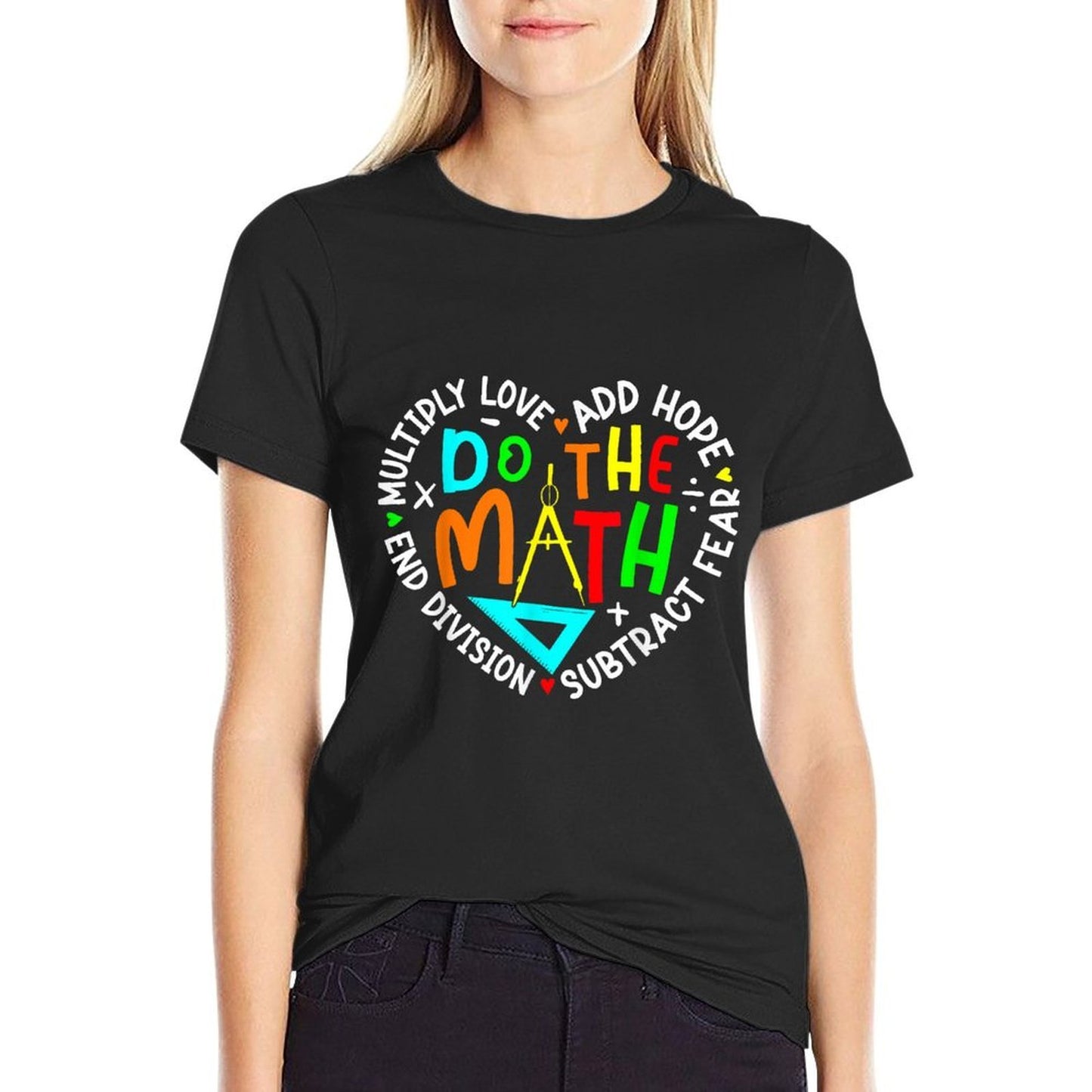 Positive Quote Inspiring Slogan Love Hope Fear Do The Math  Soft T-Shirt