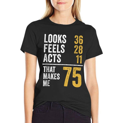 75 Year Old 75th Birthday  Oversized Silhouette T-Shirt