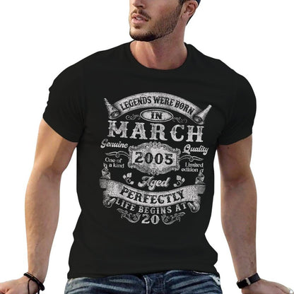 Legends Were Born In March 2005 Vintage 20th Birthday Boys  Versatile T-Shirt