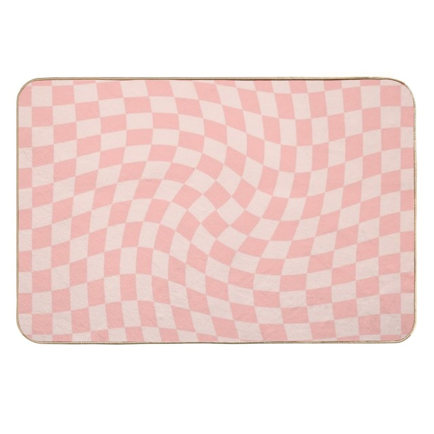 Check VII - Pink Twist  Non-Slip Bath Mat