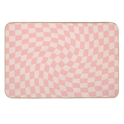 Check VII - Pink Twist  Non-Slip Bath Mat