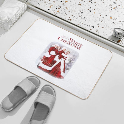 Retro Irving Berlins White Christmas  Easy Maintenance Bath Mat