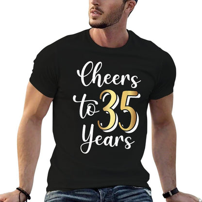 Cheers to 35 35th Birthday  Oversized Silhouette T-Shirt