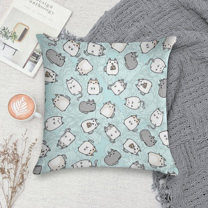 Cute Kawaii Cats Cat Pattern Soft Anti-Pilling Throw Pillow