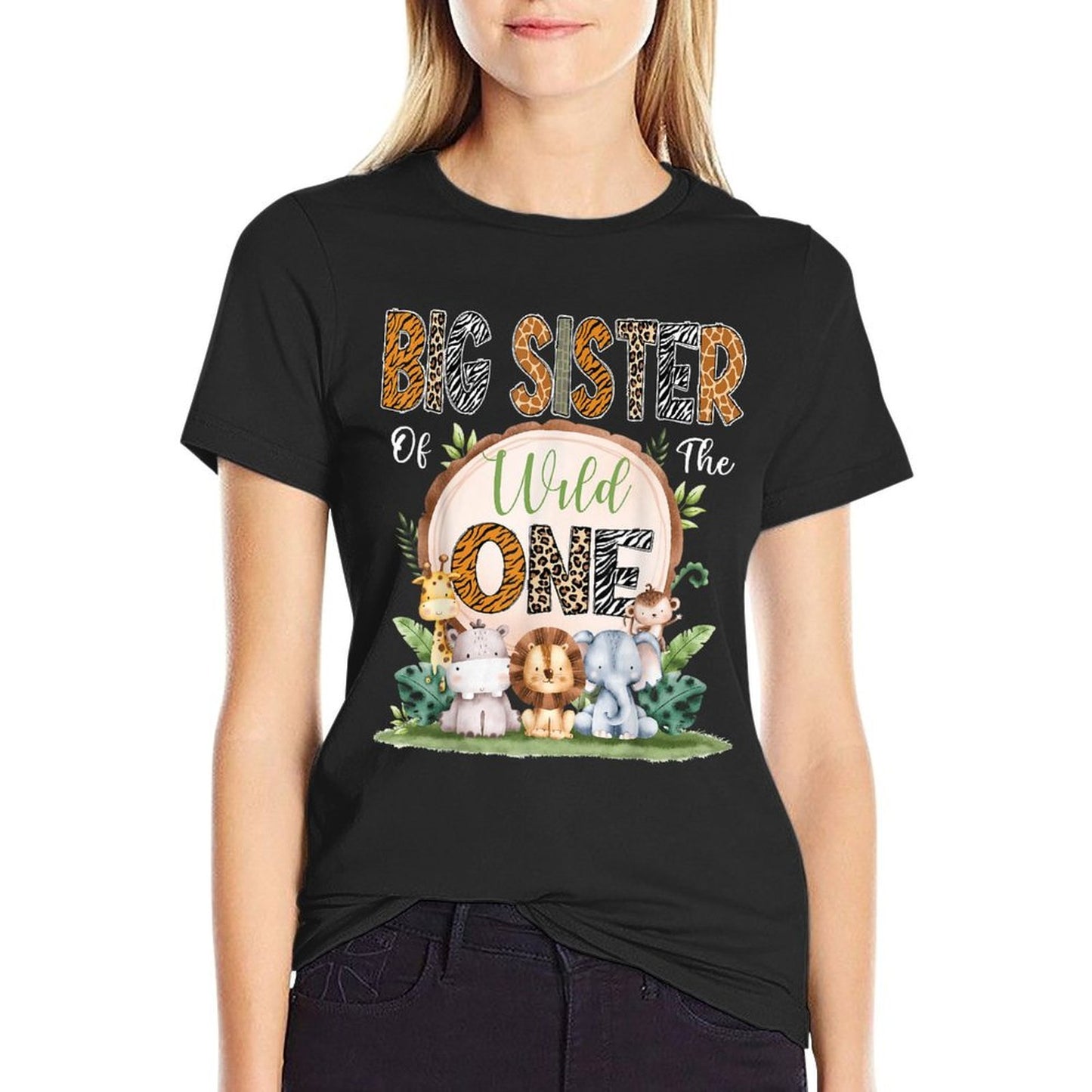 Big Sister Of The Wild One First Birthday Safari Woodland  Moisture-wicking T-Shirt