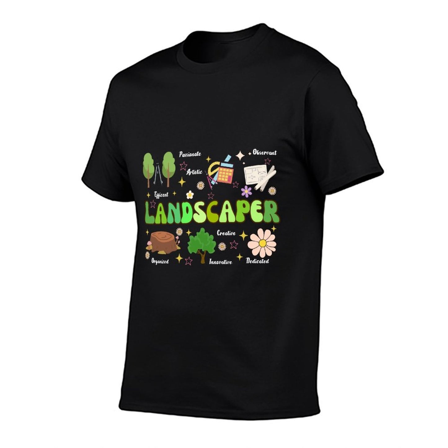Groovy Landscaper Art For Men Women Gardeners Landscape  Breathable T-Shirt
