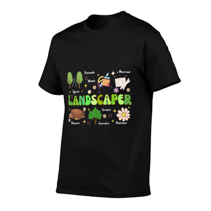 Groovy Landscaper Art For Men Women Gardeners Landscape  Breathable T-Shirt