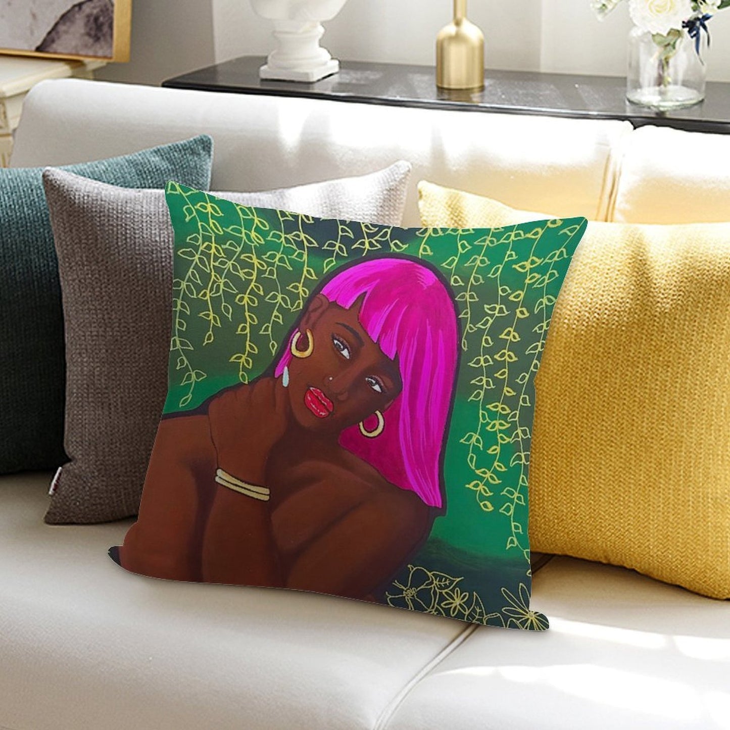 Empowered Woman Art Print Soft Gift Ready Throw Pillow