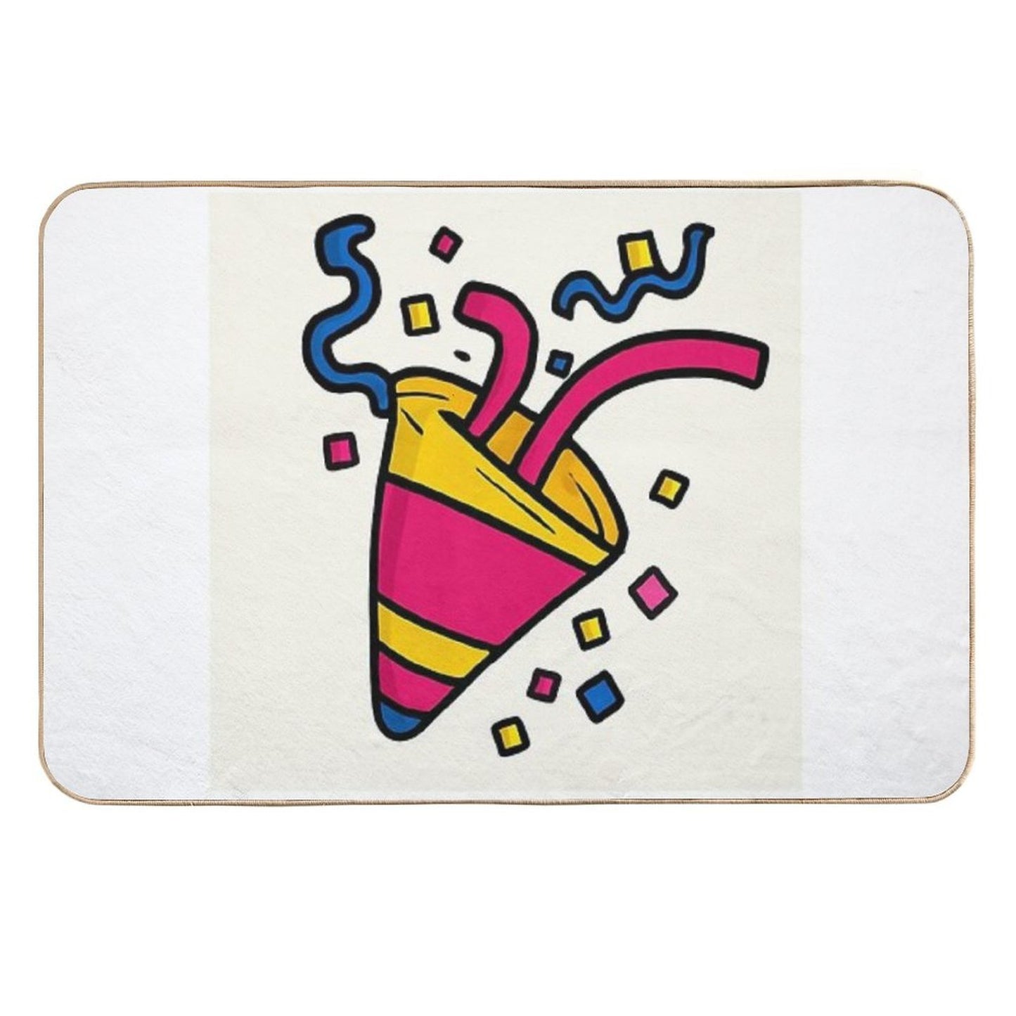 Party Pop – Colorful Confetti Design by Efi  Easy To Clean Bath Mat