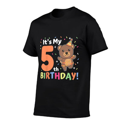 Kids 5th Birthday Bear For Kids Five Years Old  Soft T-Shirt