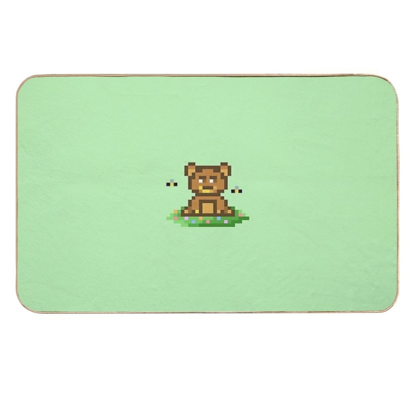 Cute Bear Eats Honey  Easy To Clean Bath Mat