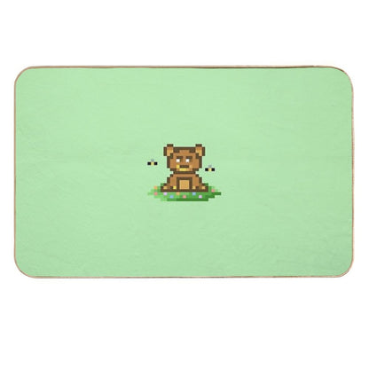 Cute Bear Eats Honey  Easy To Clean Bath Mat