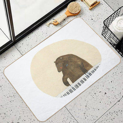 Bear Playing on Piano  Dirt-Trapping Bath Mat