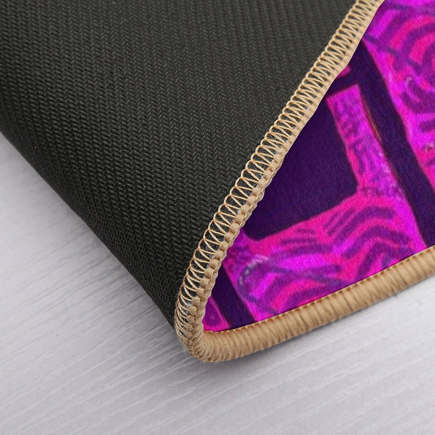 Pink Designer Plastic Bag  Fade-Resistant Bath Mat