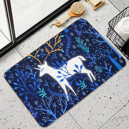 Deericorn In Blue  Non-Slip Bath Mat