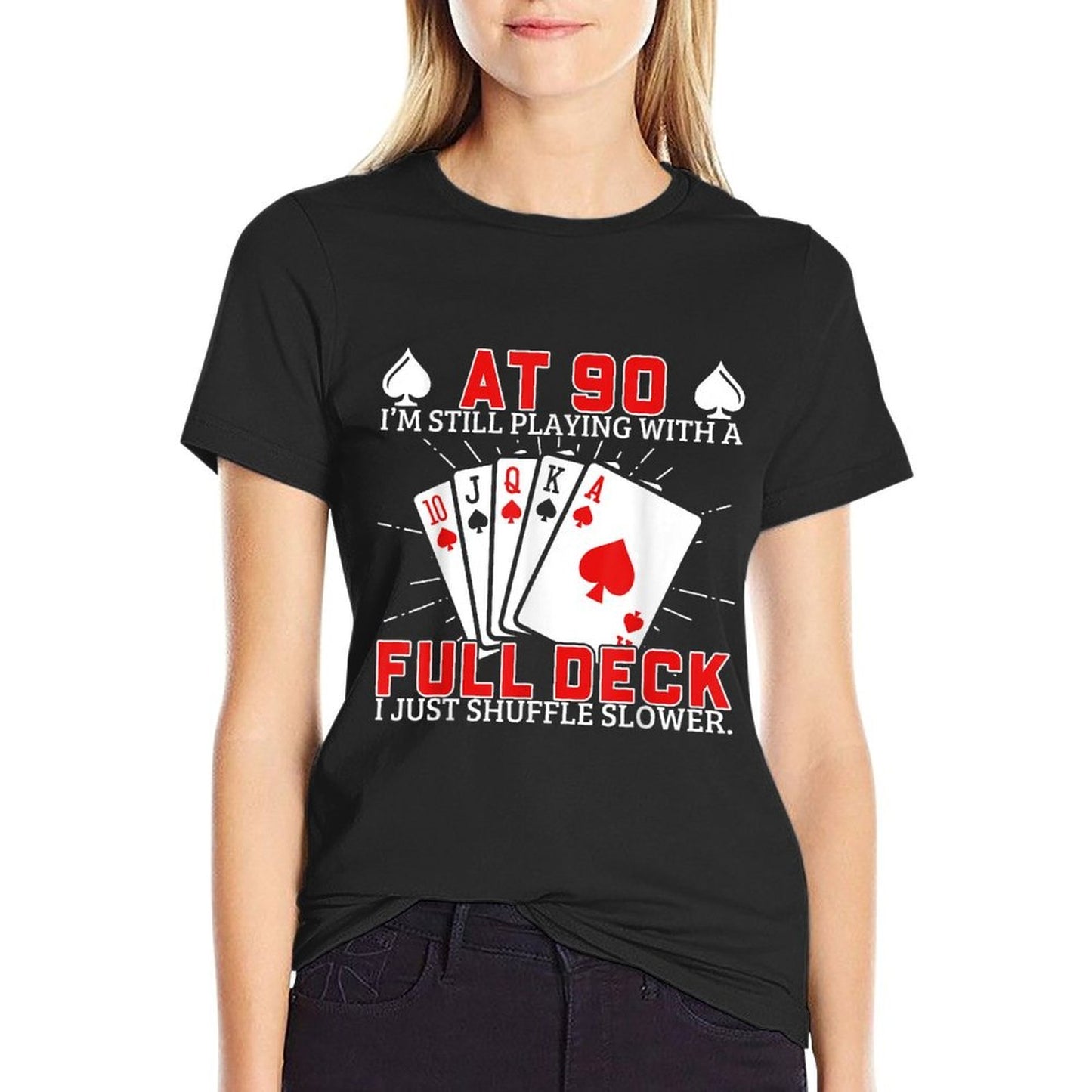 Funny 90Th Birthday Idea For Poker Enthusiasts  Moisture-wicking T-Shirt
