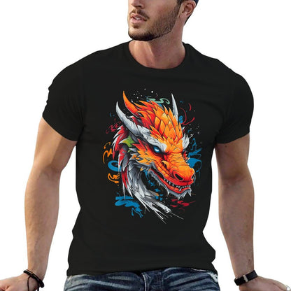 Dragon Graphic Fantasy Art Dragon  Heathered Texture T-Shirt