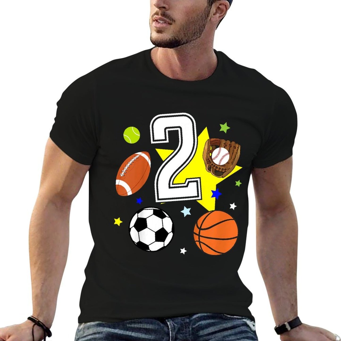 Kids 2nd Birthday Sports Birthday Theme 2 Year Old Boy  Affordable Price T-Shirt