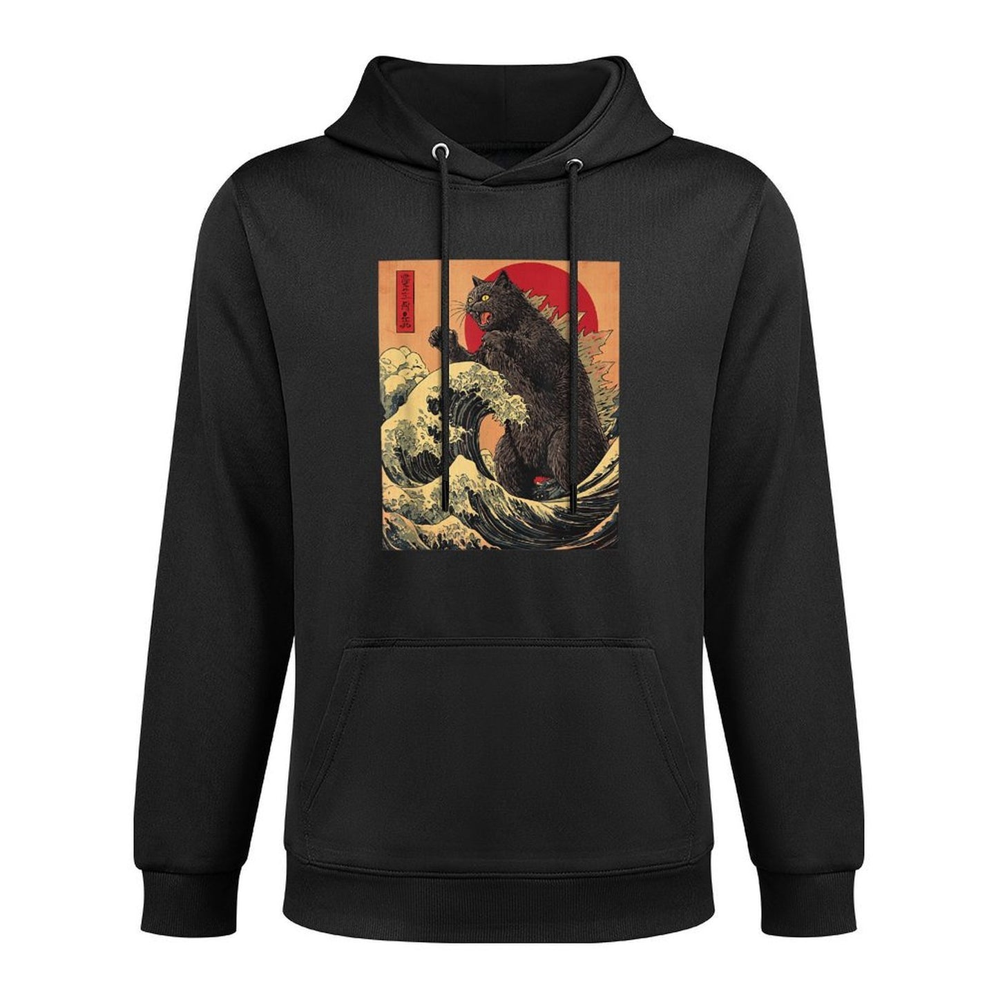 Catzilla Cat Japanese Anime Kawaii Sunset Shape Retention Hoodie