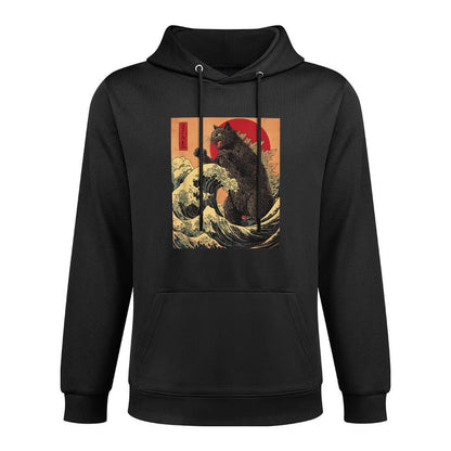 Catzilla Cat Japanese Anime Kawaii Sunset Shape Retention Hoodie