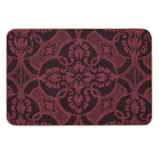 2023 Luscious Red Floral Pattern  Toxin-Free Bath Mat