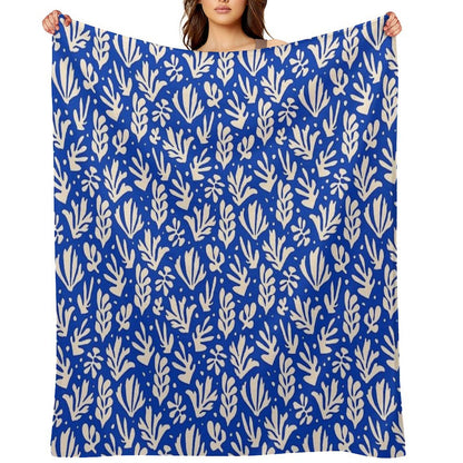 Leaves Pattern Plants Inspired by Henri Matisse Machine-washable Throw Blanket