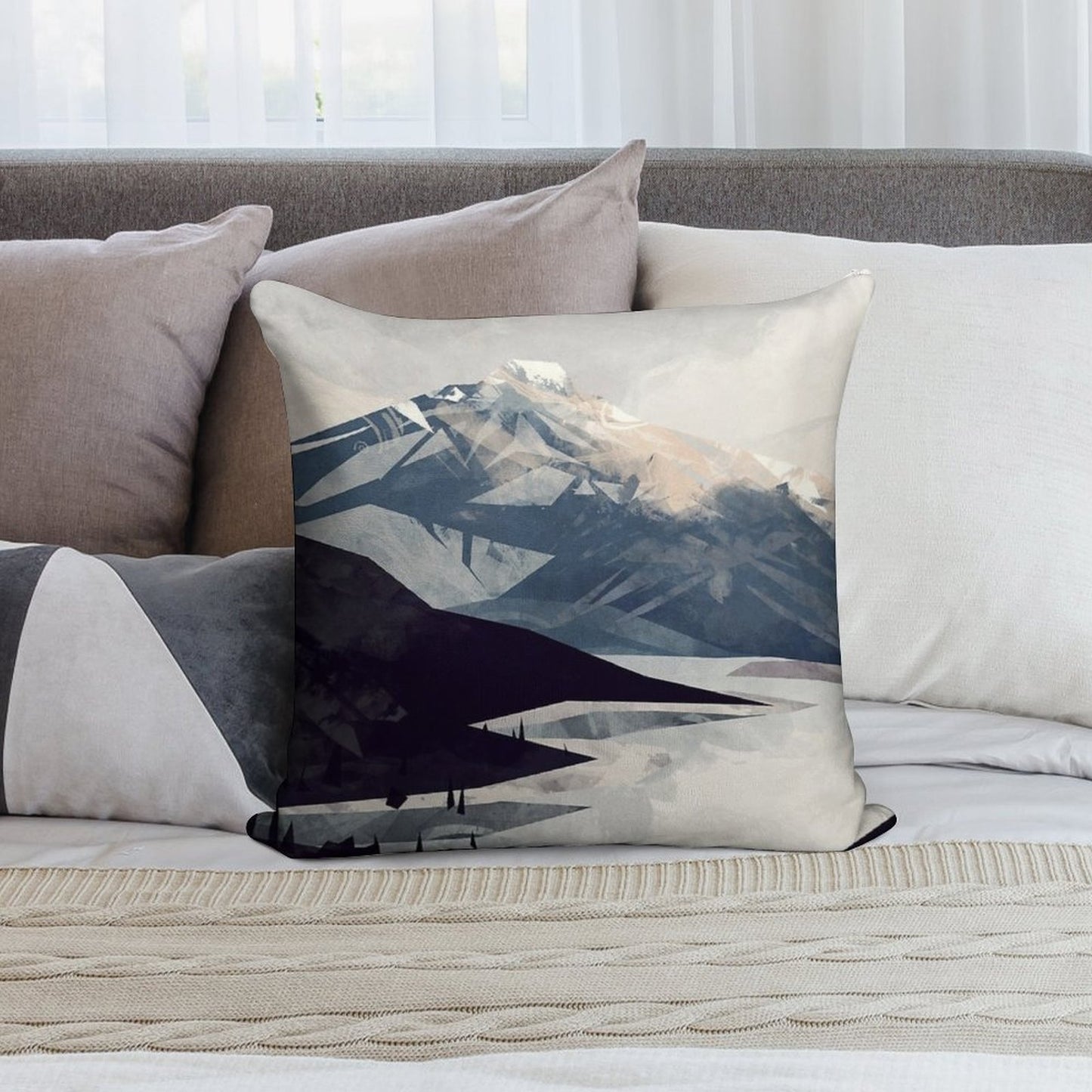 Calming Mountain Soft Ultra-Soft Texture Throw Pillow