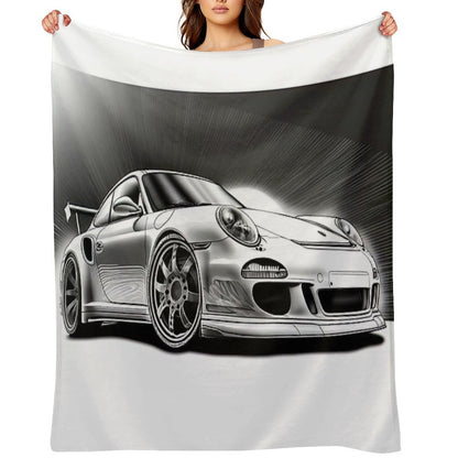 The Legend of The Porsche Brand Premium Throw Blanket