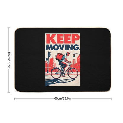 Keep Moving – Bicycle Courier Hope Style Art  Anti-Trip Bath Mat