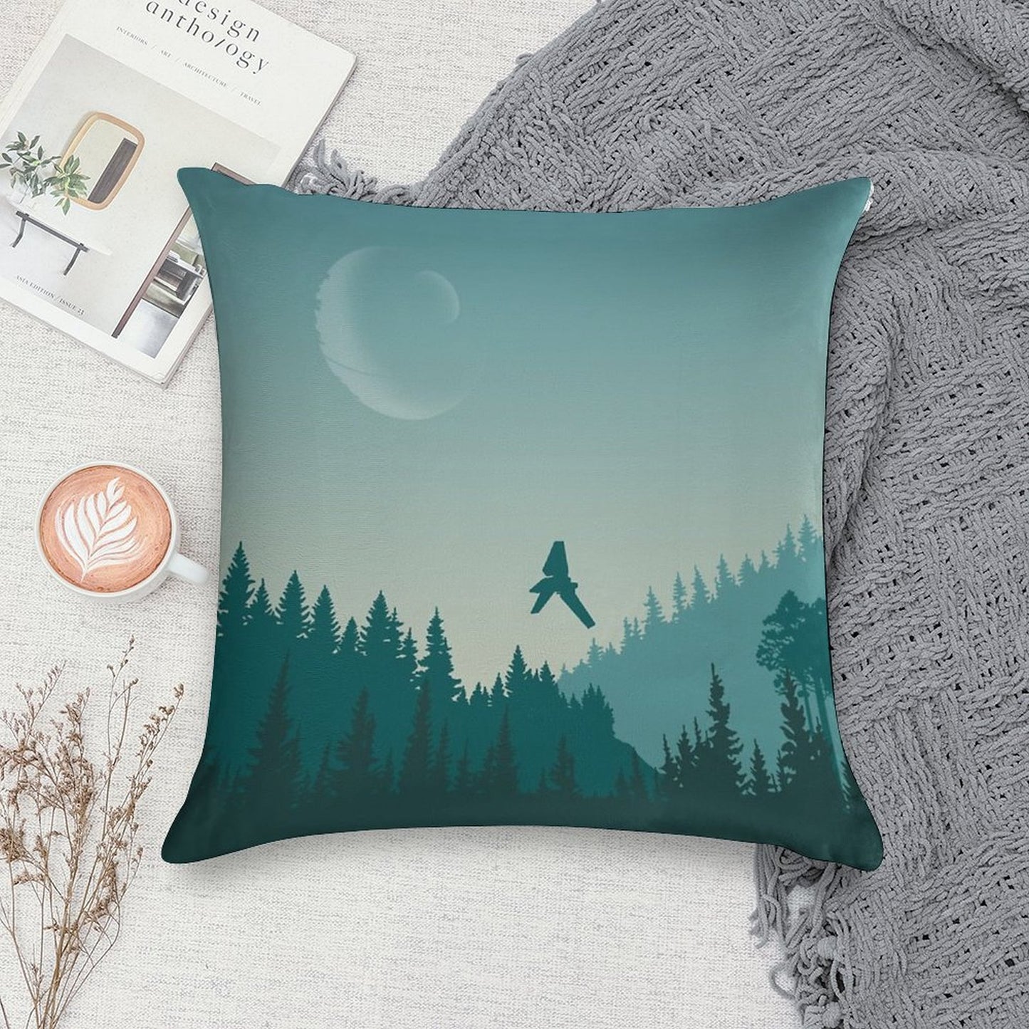Endor Poster Soft Reinforced Edging Throw Pillow