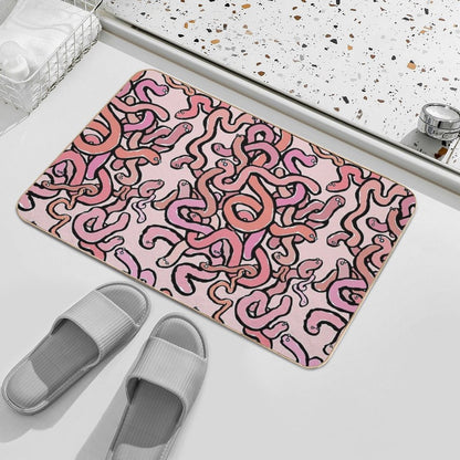 A Tangle of Worms Durable Bath Mat