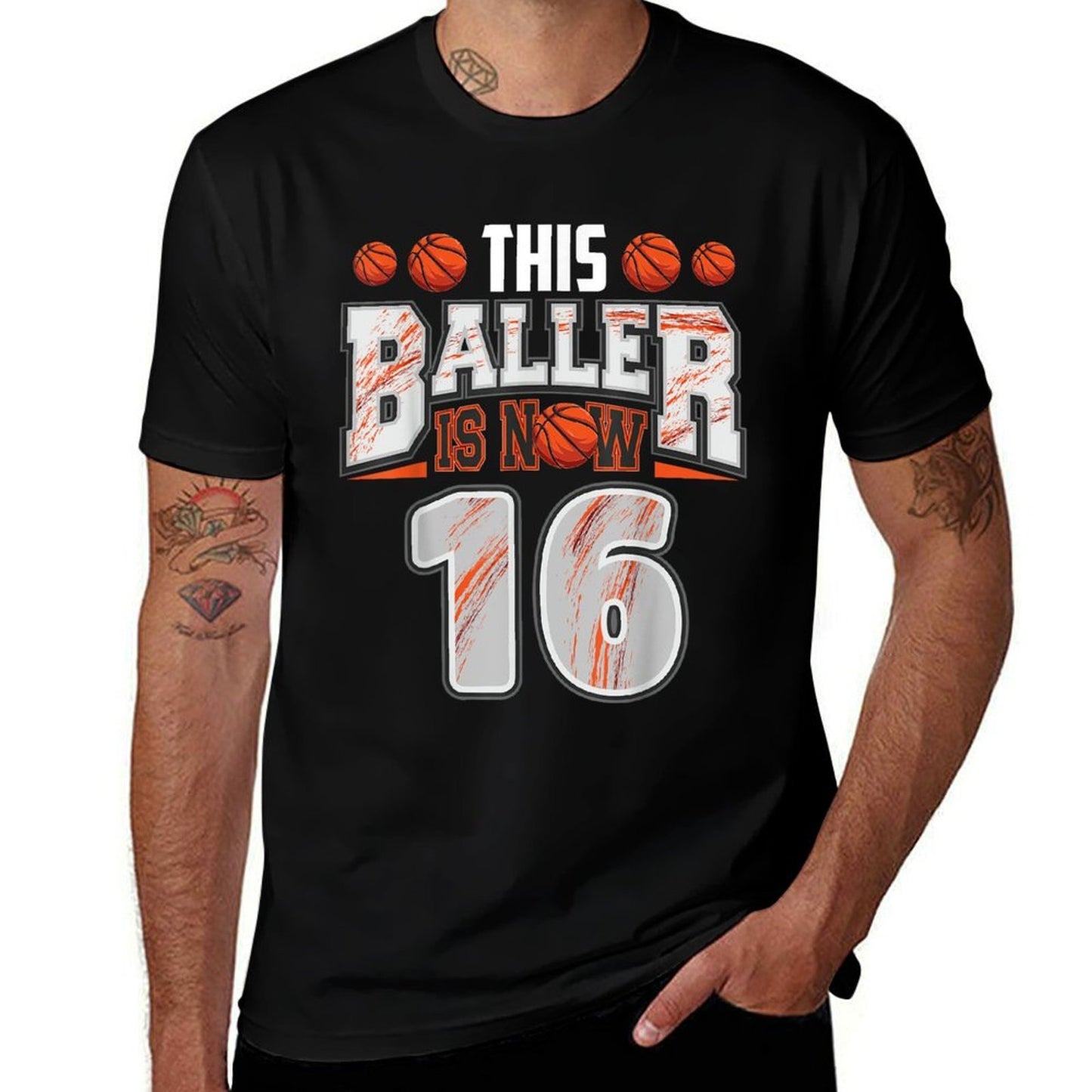 Basketball Player 16 Years Old Boy Basketball 16th Birthday  Cotton T-Shirt