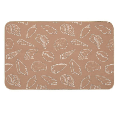 Seashell Outline on Sand Pattern  Stain-Proof Bath Mat
