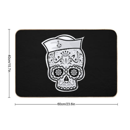Marinero Muerto Sugar Skull  Stain-Proof Bath Mat