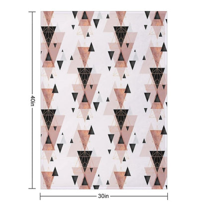 Geometric in Blush And Rose Gold Premium Throw Blanket