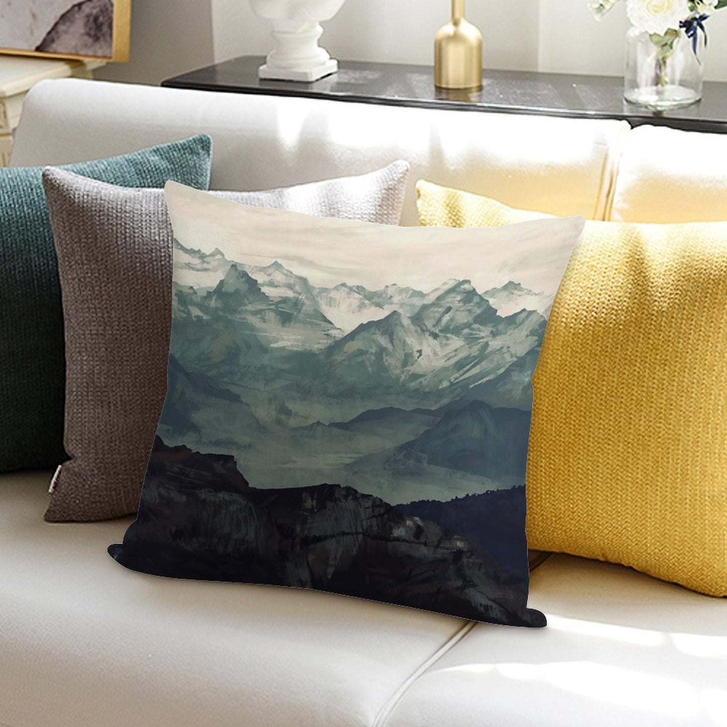 Mountain Fog Soft Ultra-Soft Texture Throw Pillow