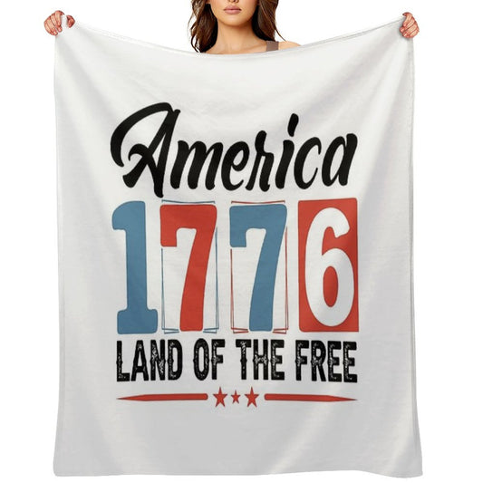 1776 American Independence Vintage Numbers Shirt Versatility Throw Blanket