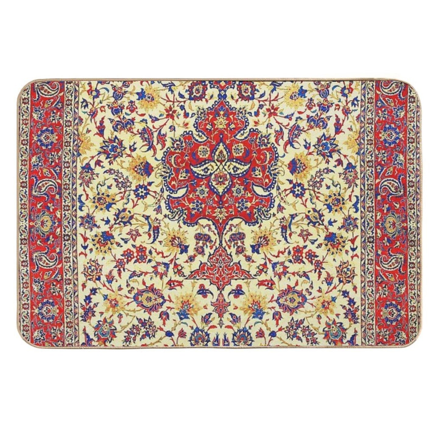Isfahan Antique Persian Carpet Print  Stain-Proof Bath Mat