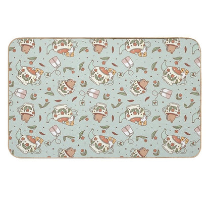 Guinea Pig And Capybara Tea Party Pattern, Bubu And Moonch  Long-Lasting Bath Mat