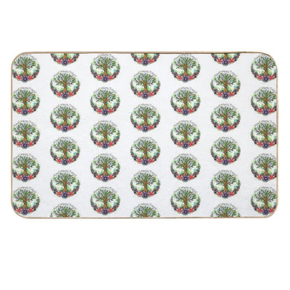 Green Trees And Flowers Eco Design  Stain-Proof Bath Mat