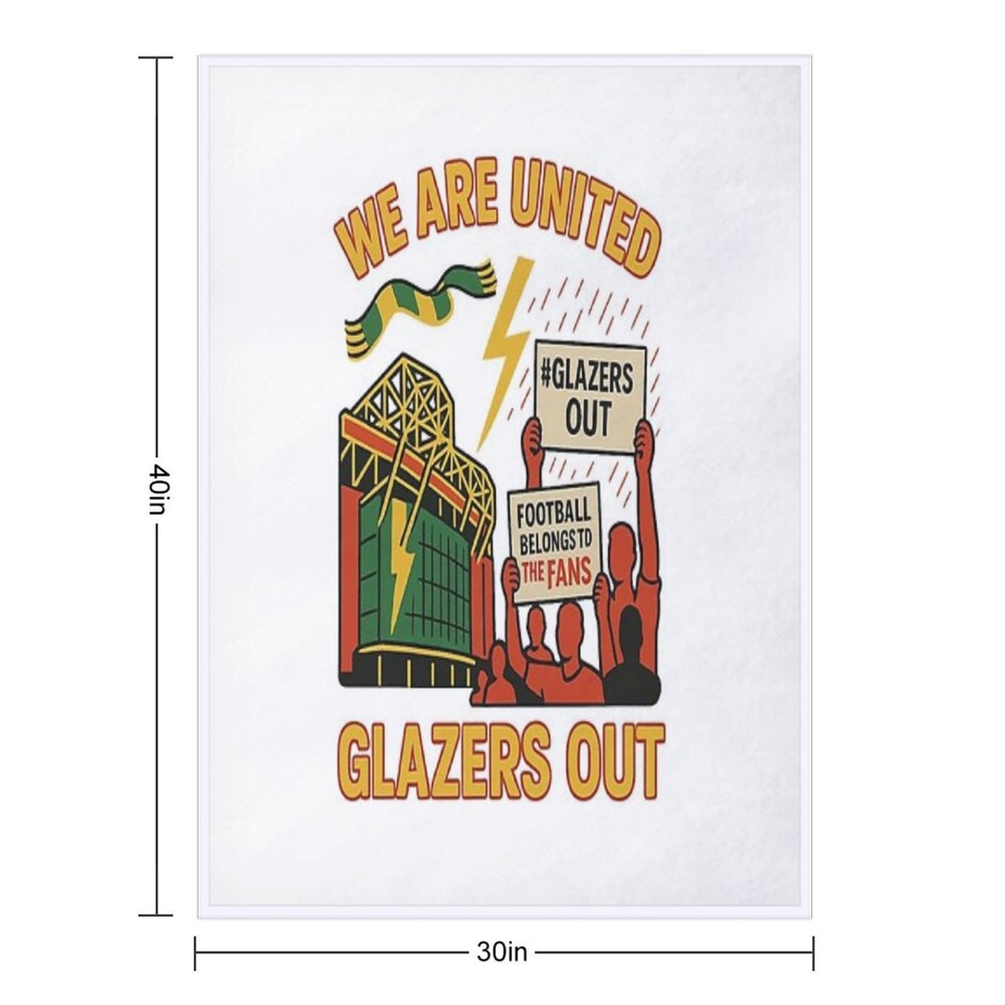 Glazers Out Protest Manchester United Fan Art Design Easy Care Throw Blanket