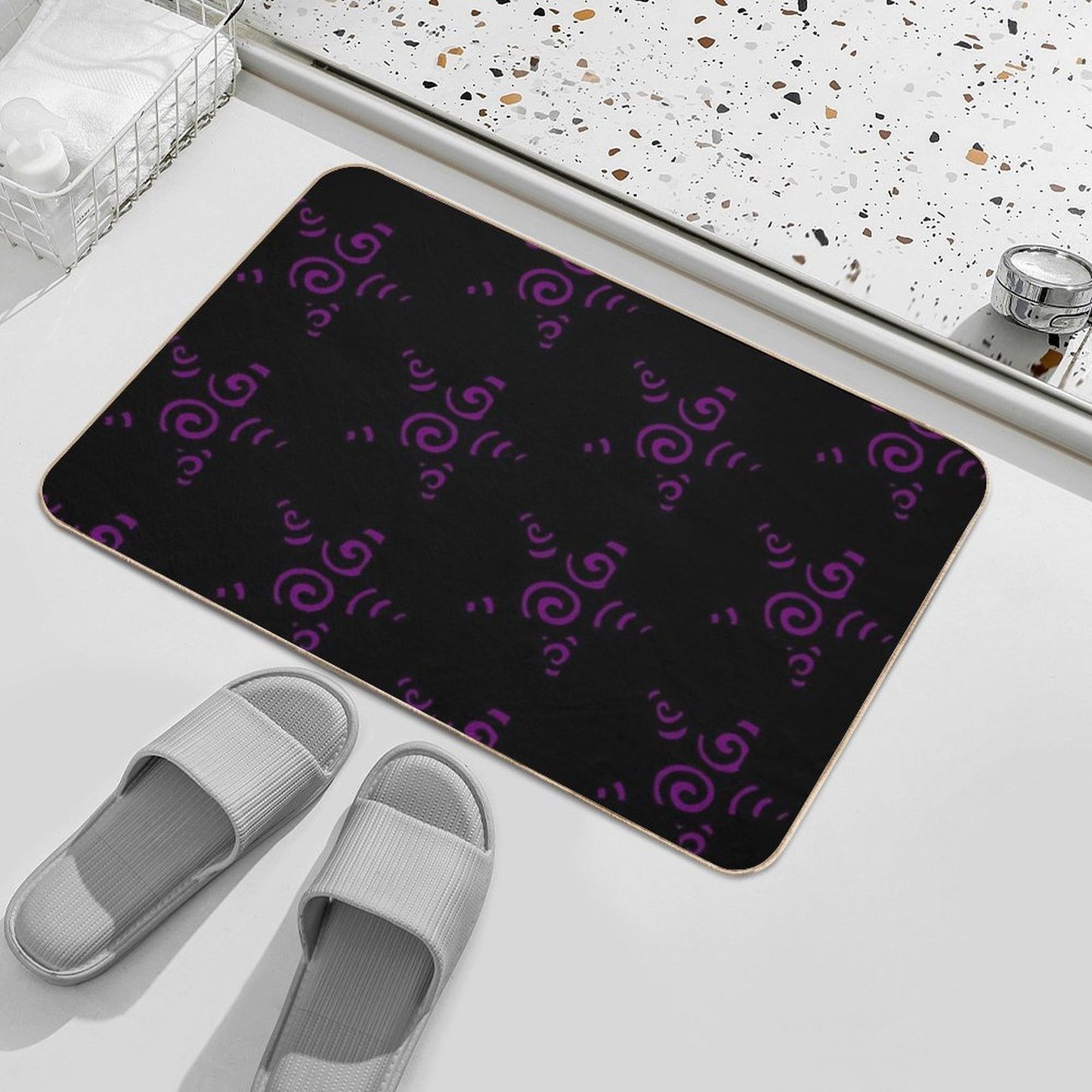 Purple Swirly Star  Versatile Bath Mat