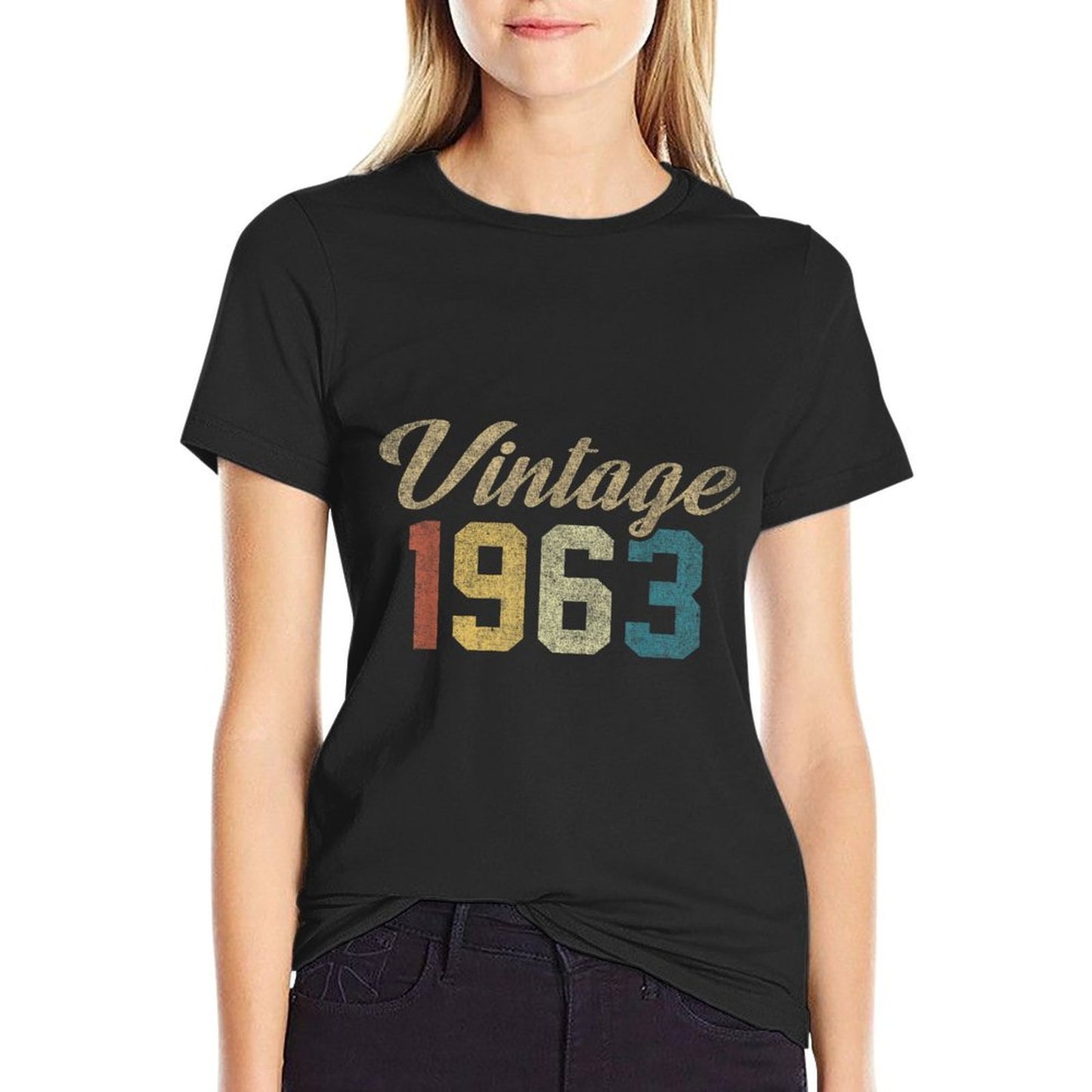 1963 60th Birthday - Happy 60th Birthday Vintage  Ribbed Collar T-Shirt