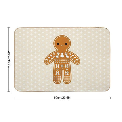 Sweater Pattern Gingerbread Cookie  Non-Slip Bath Mat