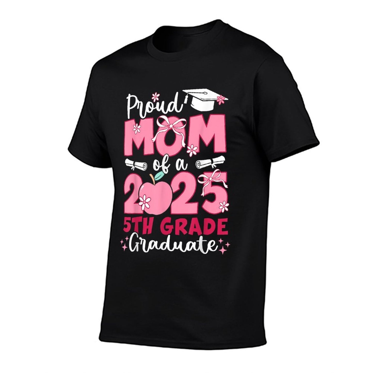 Proud Mom of 2025 Fifth 5th Grade Graduate Mother Graduation  Eco-friendly Material T-Shirt