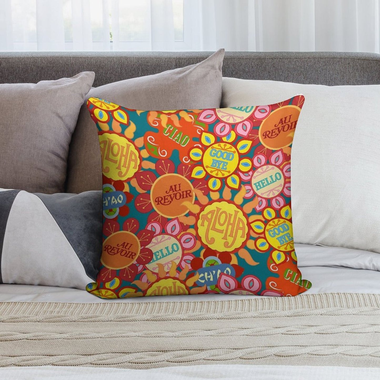 It's A Small World Flowers (original) Soft Washable Throw Pillow